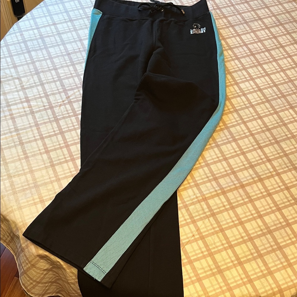La SENZA Black and Teal Kids Sweatpants
